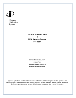 2015-16 Oregon Public Universities Fee Book