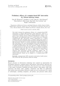 Preliminary efficacy of a computer-based HIV intervention for African