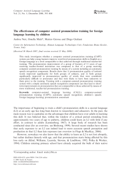 The effectiveness of computer assisted pronunciation training for