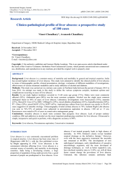 Clinico-pathological profile of liver abscess: a prospective study of
