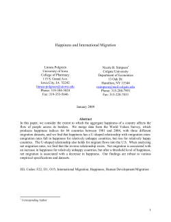 Happiness and International Migration