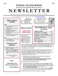 Defective Dates - Hawaii Legislative Reference Bureau