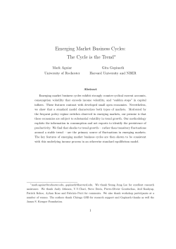 Emerging Market Business Cycles: The Cycle is