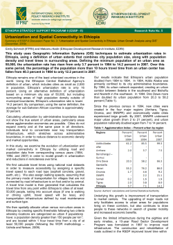 Urbanization and Spatial Connectivity in Ethiopia