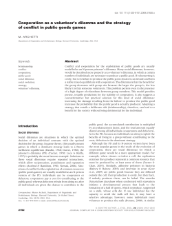 Cooperation as a volunteer`s dilemma and the strategy of