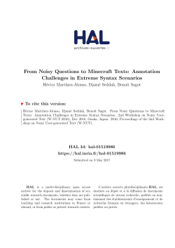 Annotation Challenges in Extreme Syntax Scenarios - HAL