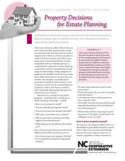 Property Decisions for Estate Planning