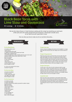 Black Bean Tacos with Lime Slaw and Guasacaca