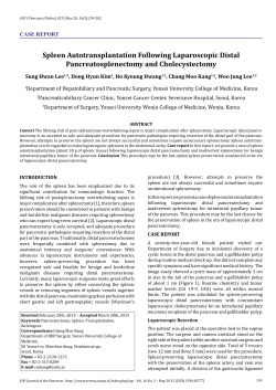 Spleen Autotransplantation Following - SeReNa