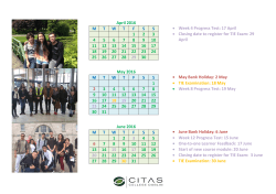 April 2016 MTWTFSS 1 2 3 4 5 6 7 8 9 10 11 12 13 14 15 16 17 18