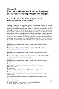 Functional Roles of &beta; 2-Adrenergic Receptors in Skeletal Muscle