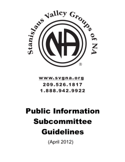 PI Guidelines - Stanislaus Valley Groups of Narcotics Anonymous