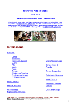 Townsville Arts e-bulletin