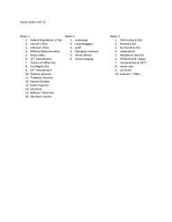 Study Guide-Unit 12 Notes 1 1. Radical Republican`s Plan 2