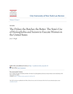 The State`s Use of Homophobia and Sexism to Execute Women