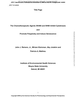 Title Page The Chemotherapeutic Agents XK469 and SH80 Inhibit