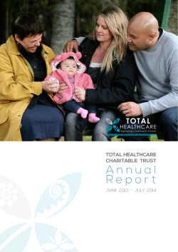 Total Healthcare Charitable Trust Annual Report 2013-2014