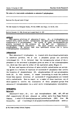 The action of a water-soluble carbodiimide on adenosine