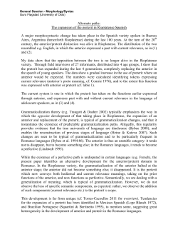 The expansion of the preterit in Rioplatense Spanish A major