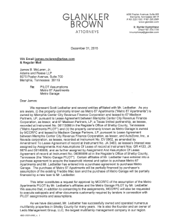Letter from Applicant - Downtown Memphis Commission