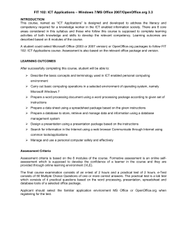 FIT 102 - Foundation in Information Technology