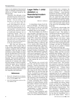 Lagar Velho 1 child skeleton: a Neandertal/modern human hybrid