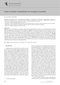 EFFECT OF BODY COMPOSITION ON WALKING ECONOMY