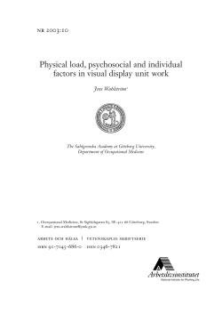 Physical load, psychosocial and individual factors in visual