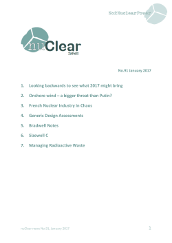 No2NuclearPower 1 1. Looking backwards to see what 2017 might