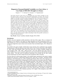 Diagnosis of Seasonal Rainfall Variability over East Africa: A