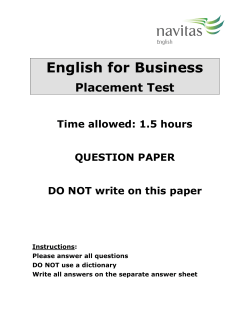 02 Navitas English Pretest - Business English
