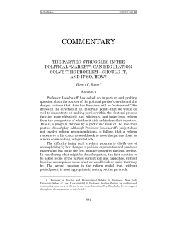 Robert F. Bauer, The Parties` Struggles in the
