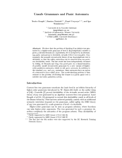 Unsafe Grammars and Panic Automata Teodor Knapik 1 , Damian