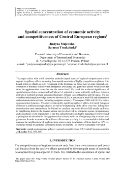 Spatial concentration of economic activity and competitiveness of