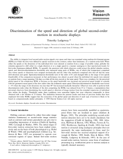 Discrimination of the speed and direction of