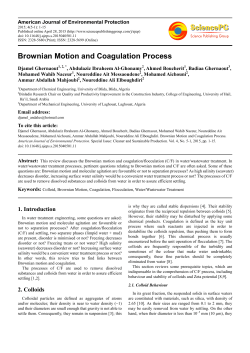 Brownian Motion and Coagulation Process