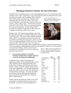7 Managing resistance evolution: the case of Bt cotton