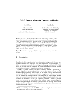 GALE: Generic Adaptation Language and Engine