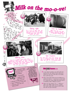 Milk on the mo-o-ve! - Minnesota Agriculture in the Classroom