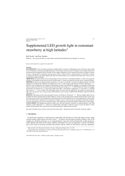 Supplemental LED growth light in remontant strawberry at high