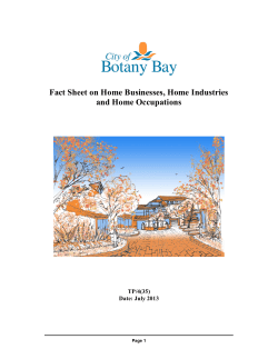 Fact Sheet on Home Businesses, Home Industries and Home