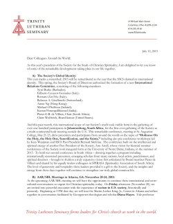 July 12, 2015 Dear Colleagues Around the World