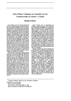 Out of Place: Comment on Committee for the Commonwealth of