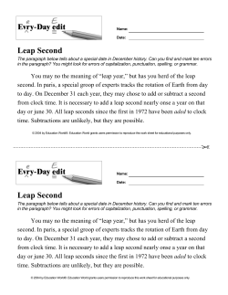 Leap Second Leap Second