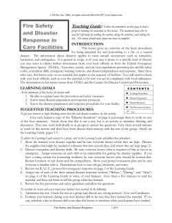 Fire Safety and Disaster Response in Care Facilities