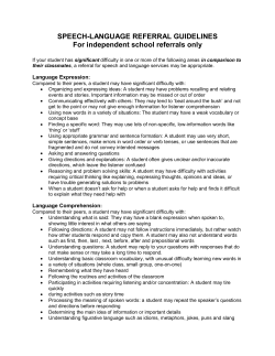 SLP Referral Guidelines