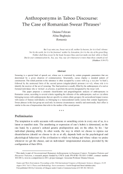 Anthroponyms in Taboo Discourse: The Case of