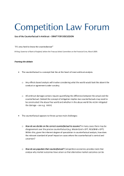 Use of the Counterfactual in Antitrust