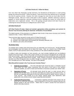 ALTA Best Practice #2: Follow the Money Ever since Mark Felt