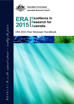 ERA 2015 Peer Reviewer Handbook